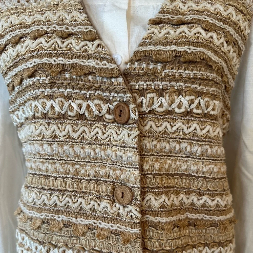 FORELLI | Vintage Boho, Western Textured 100% Cotton Vest, Size 14/16